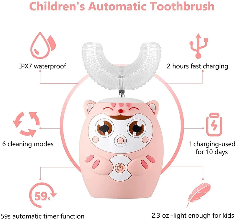 BABY BRUSH- Brosse à dents électrique en forme de U 2-6 ans et 7-14 ans